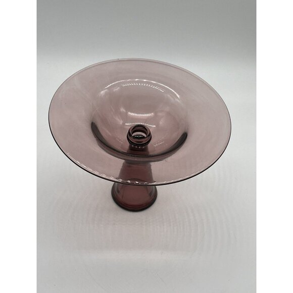 LE Smith Amethyst Orb / Saturn Candleholder Console Bowl Centerpiece - Picture 2 of 4
